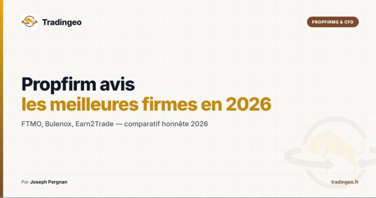 Propfirm avis 2026 — FTMO Bulenox Earn2Trade — Tradingeo