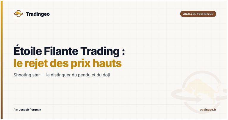 Étoile filante trading — bougie shooting star chandelier japonais de retournement — Tradingeo