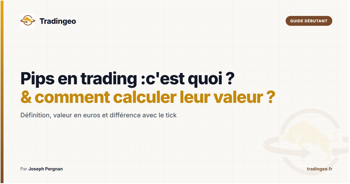 Pips en trading c'est quoi — définition calcul valeur en euros pip et tick — Tradingeo