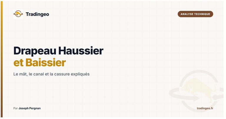 Drapeau haussier et drapeau baissier trading — figure de continuation chartiste — Tradingeo